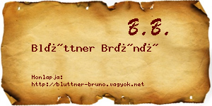 Blüttner Brúnó névjegykártya
